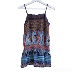 Lulumari Womens Sheer Trim Lace Multi Colored Tank Top Size Small